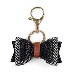 Itzy Ritzy Boss Bow; Bow Charm met gesp kan worden vastgemaakt aan een luiertas, portemonnee, sleutelhanger of portemonnee; koffie en crème, 1 Count (Pack of 1), Kunstleer, Geen edelsteen