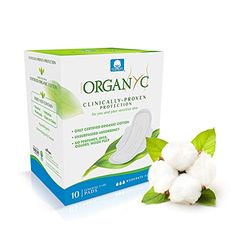 Organ(y)c, compressas dia com asas dobradas de algodão certificado 100 % biológico - 1 embalagem x 10 unidades