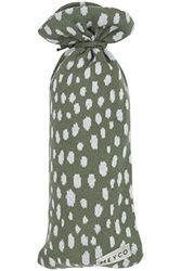 Meyco Baby Cheetah 100% Cotton Hot Water Bottle Cover (Fine Knitted, Soft Material, Easy to Open and Close with Drawstring, Forest Green, Size: 13cm x 35cm)