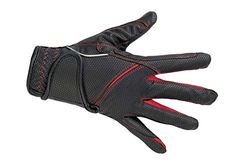 HKM Fashion rijhandschoenen voor dames, zwart/rood, XL