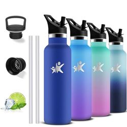 Grsta Botella Agua Acero Inoxidable, Botella Termica 750ml, A Prueba de Fugas, Cantimplora Gym, Doble Aislamiento, Cantimplora Infantil, Fácil de Limpiar, para Cámping, Senderismo, Yoga, Oficina, Gym