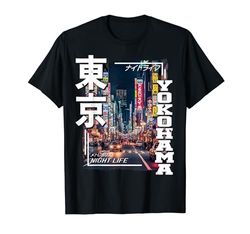 Yokohama City Retro Japón Estética Calles de Yokohama Camiseta