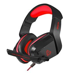 Vertux Shasta, Cuffie da gioco over-ear da 3,5 mm con microfono con isolamento acustico, audio HD, controllo del volume e comode cuffie imbottite