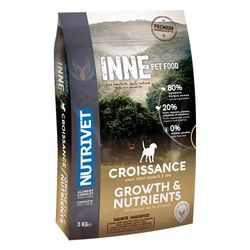 NUTRIVET - INNE Chien CROISSANCE - Puppy - Graanvrije kroketten - Puppy - Kip - 80% dierlijke ingrediënten - 3 kg