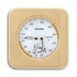 TFA Dostmann analog bastu-termo-hygrometer, med träram, 40.1007, brun, L212 x B213 x H58 mm