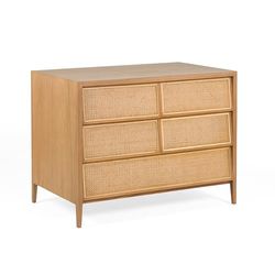 COMODA 5 CAJONES 110X55X80 MADERA/RATAN NATURAL