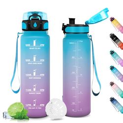 Drinkfles 500 ml, lekvrije sportfles, fles met filter, drinkfles met motiverende tijdweergave, drinkfles voor kinderen, drinkfles voor sport, fitness, fietsen, school, yoga