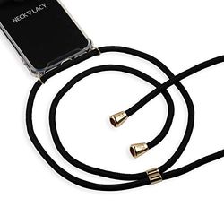 NECKLACY Telefoonketting voor mobiele telefoon om te hangen - voor Samsung Galaxy S8 - case/telefoonhoes met koord om om te hangen - draagband hals met koord - smartphone-halslijn, elegant zwart