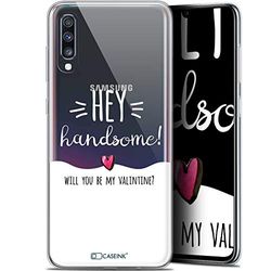 Caseink fodral för Samsung Galaxy A70 (6.7) [gel mönster HD kollektion kärlek alla hjärtans dag design Hey Handsomee! - mjuk - ultratunn - tryckt i Frankrike]