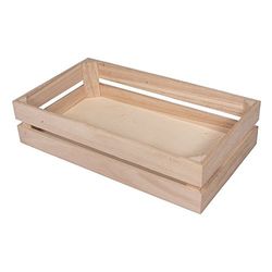 Rayher 62728000 Caixa de madeira de fruta, 35,5 x 20,5 x 8,5 cm, inclui 2 alcaiatas, para artesanato e decoração
