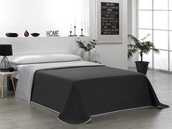 Martina Home Copriletto trapuntato reversibile, 100% poliestere, grigio, nero, letto da 105