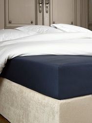 De Witte Lietaer Bumblebee hoeslaken, percale luxe katoen, marineblauw inkt, 160 x 200 x 30 cm