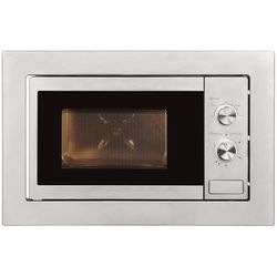 Exquisit® Microondas Encastrable 20L, 800W, Acabado en Inox, Interior Inoxidable, 5 Niveles de Potencia, Función Descongelación, Plato Giratorio de 25,5 cm, Medidas (38,4 x 59,5 x 36,6 cm)