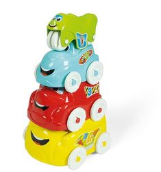 Clementoni Baby, Coches Apilables, Juego de encajes y construcciones bebé 10 meses (17111), Multicolor