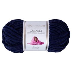 Utopia Crafts Cuddle Super Chunky Fil chenille doux pour tricot et crochet, 100 g – 60 m (bleu nuit)