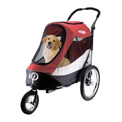 Petique Trailblazer Jogger, Dog Cart for Medium Size Pets, Ventilated Pet Stroller for Cats & Dogs, Red