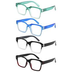 Eyekeeper 4 Pack Oversized Reading Glasses for Women - Large Frame Ladies Readers +0.75 VC-R2024-4C00-75,4 Pairs Mix