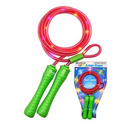 alldoro 63020 Springtouw, springtouw met 11 leds, kinderspringtouw met licht, sportspeelgoed voor tuin, fitness, beweging en outdoor, voor kinderen vanaf 6 jaar en volwassenen, roze