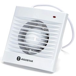 Ventilator van 10,2 cm (4 inch), wit, met een vermogen van 11 W, ideaal voor kleine ruimtes, biedt optimale energie-efficiëntie en een compact en modern design.
