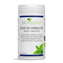 Mélisse Bio Extrait pour Calme Bien-Être Relaxation et Sommeil - Complément Alimentaire Naturel et Végétal - Anti Stress - Extraction et Fabrication Française - 60 Gélules de Mélisse Bio