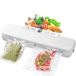 Vacuum Sealer Machine Food Vacuum Sealers for Sous Vide Cooking, 4-in-1 Easy Options, Food Preservation with Vacuum Bags-White