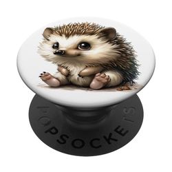 lindo anime bebé erizo sentado y sonriente arte PopSockets PopGrip Intercambiable