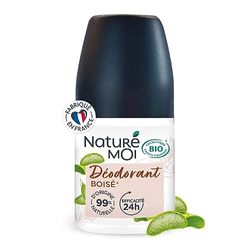 Naturé Moi - Roll on deodorant - effektivitet 24 timmar - herrdeodorant med ekologisk Aloe Vera och Magnesium - Träig parfym - 99% naturligt ursprung - 50 ml - tillverkad i Frankrike