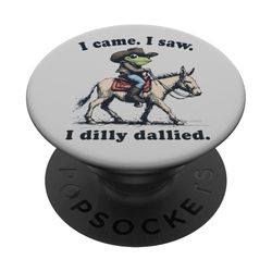 Una Rana Vaquera Relajada Cruising en un Burro a un Ritmo Relajado PopSockets PopGrip Adhesivo