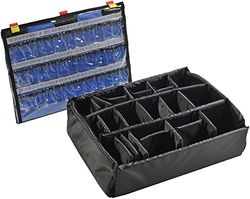 Peli 1555EMS-tillbehörssats för utryckningstjänster (lockorganiserare och avdelarsats), kompatibel med: Peli 1550EMS (säljs separat), Färg: svart
