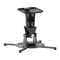 PureMounts PM-Spider-Plus-B Suporte de teto para projetor de vídeo/cano (rotativo e inclinável de 25°), distância fixa ao teto de 22 cm, 15 kg, distância entre furos de parafuso, 180 a 310 mm, preto