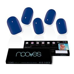 NOOVES - Gel nagelplattor | Eaux Profondes - blå 20 st, premium halvhärdade gelnaglar, nagelklistermärken för gelnaglar, inkluderar 1 nagelfil och 1 orange stick, vegansk