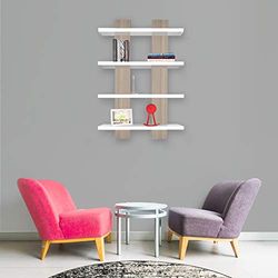 Homemania ARD611 Hylla Nergis, Vit, Cordoba i Trä, 50 x 17 x 80cm