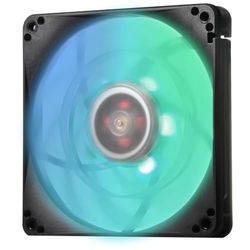 SilverStone SST-FW124-ARGB - Ventilador silencioso de refrigeración de 120mm PWM Serie FB, Aspas transparentes con marco negro, Rodamientos de bolas, LED RGB programable