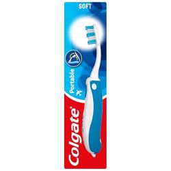 Colgate Lot de 4 brosses à dents portables pliables pour les voyages, brosse à dents pour adulte avec poils souples, lot de 4
