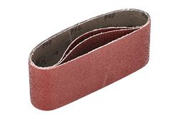 Mirka Lot de 3 bandes abrasives en tissu 75 x 457 mm - Grain P40 - Pour ponceuse à bande - Rouge