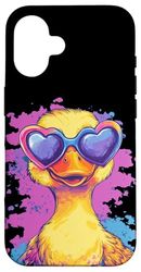 Occhiali divertenti con anatra in bei colori vestito Custodia per iPhone 16