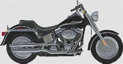 Harley Fat Boy 2003 Anniversay Model Cross Stitch Kit (Large)