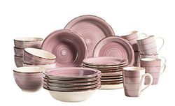 MÄSER Bel Tempo II Service de table vintage 30 pièces en céramique peinte à la main pour 6 personnes Baie