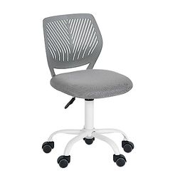 FurnitureR Silla de Escritorio Colorida, Moderno diseño Ajustable, Silla para Ordenador, Silla giratoria sin reposabrazos, para habitación de los niños, Silla de Trabajo en casa, Oficina, Gris