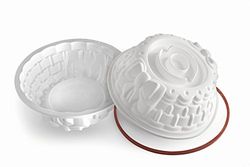 silikomart | Moule en Silicone HAPPY LOVE, antiadhésif, Lot de 1 Moule à gâteau, 4 cavités, 60 x 62,5 mm, h 34 mm, Made in Italy