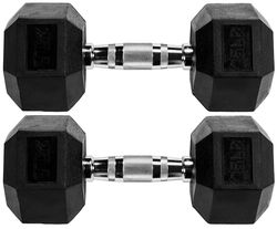 Fitvids Rubbergecoate zeshoekige halter, 11,3 kg, paar