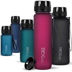 720°DGREE Water Bottle 1l "uberBottle" +Fruit-Sieve, softTouch - Waterfles BPA-Free, Lekvrij, Herbruikbaar - Lichte Drinkfles, Sportfles voor Sport, Fitness, Gym, Camping, Hiking, Outdoor, Travel