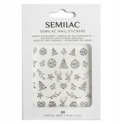 Semilac 05 Collant à ongles argenté sur le thème de Noël