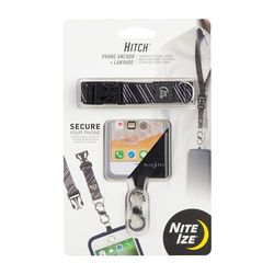 Nite Ize Ancre et lanière de téléphone d'attelage – Téléphone Portable sécurisé – Ancre et lanière à dégagement Rapide pour Une Protection Contre Les Chutes et la commodité – Noir