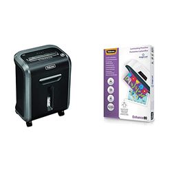 Fellowes Distruggi Documenti 79Ci, a Frammento, 16 Fogli, Piccolo Ufficio & 5306114 Pouches Di Plastificazione per Documenti, Formato A4, 80 Micron, Confezione da 100