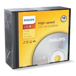 Philips CD-R 80Min/700 MB / 52X Slimcase (10 Disc)