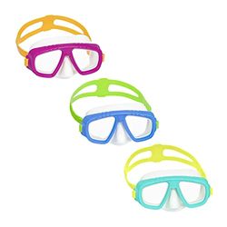 BESTWAY - Duikmasker Lil' Caymen - Duikaccessoire - 22011N - Willekeurig model - 3 jaar en 6 jaar - Polycarbonaat - 17 cm - Kinderen - Snorkelen - Sportartikel