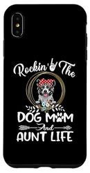 Custodia per iPhone XS Max Akita Rocking The Dog Mom and Aunt Life Funny Mothers Day