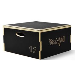 Yes4All TB07 Caja plyo de Madera Ajustable, Unisex Adulto, Negro, 30,48 cm