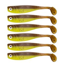 Zanderbait 9 cm kiwi, visaas, kunstaas, snoekbaars, snoekbaars, softbait, rubberen vis, rubberen aas, levering 6 stuks.